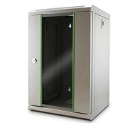 WAYTEX 37482 Mini Coffret Réseau 10 Pouces 9U Baie de Brassage Serveur avec Porte vitrée à Serrure - Gris Clair, Livré monté