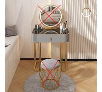 Mini coiffeuse compacte avec miroir éclairé et lumières réglables pour chambre à coucher - Mini coiffeuse avec organisateur de rangement de maquillage