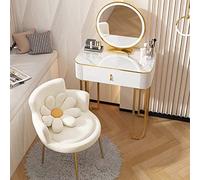 Mini coiffeuse compacte et lumineuse avec miroir LED réglable pour petites chambres et solutions de rangement Design élégant et fonctionnel