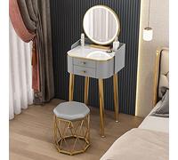 Mini coiffeuse de maquillage avec miroir éclairé pour petite chambre à coucher - Mini coiffeuse avec lumières et rangement, table de coiffeuse compacte pour station de beauté
