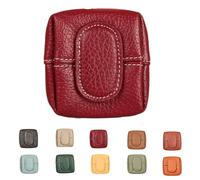 Mini Coin Purse Small Top Grain Leather Wallet,Change Pouch for Women,Casual Solid Portable Bag for Daily Use (H)