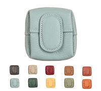 Mini Coin Purse Small Top Grain Leather Wallet,Change Pouch for Women,Casual Solid Portable Bag for Daily Use (E)