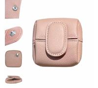 Mini Coin Purse,Top Grain Leather Small Wallet,Women Solid Color Keys Earphone Storage Bag,Change Pouch for Daily Use (Pink)