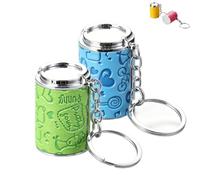 Mini Coin Storage Keychain,2-in-1 Portable Coin Holder,Loose Change Container with Secure Snap Closure,Metal Pocket Coin Purse Bank，2BB