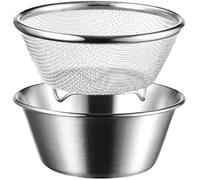 Mini collanture, passoire de colonie en acier inoxydable avec bol Ensemble de bol 5,5x2,5 petite passoire en métal fin fin mini-bol à paster pour le lavage et la vidange du riz, des fruits