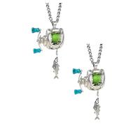 Mini collier de moulinet de pêche, collier avec poignée rotative et guide de ligne mobile, mini moulinet de pêche pendentif, cadeau amusant pour homme, papa, petit ami, pêcheur, pêcheur et pêche