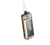 Mini collier harmonica, 4 trous et 8 sons petit collier harmonica portable pour pendentif(argent)