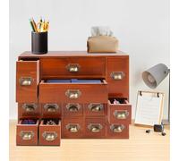 Mini commode avec 14 tiroirs vintage en bois