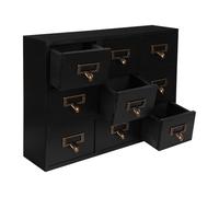 Mini commode avec 9 tiroirs - Vintage - En bois - Pour le rangement, le découpage et la décoration - Noir