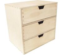 Creative Deco Petite Commode Bois | 3 Tiroir | 28,5 x 20 x 28,5 cm | Organisateur Bureau | Rangement Bureau | Organiseur Bureau | Petit Meuble Rangement | Rangement Bureau Organisateur | Accessoire