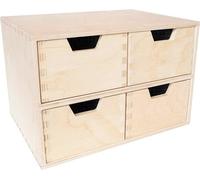 Mini Commode en Bois - Creative Deco - 4 Tiroirs - Coffre Beige Parfait à Décorer Peindre