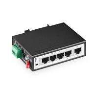 Mini commutateur sur rail DIN industriel 5 ports, 4 ports 100/1000 Mbit/s, 1 liaison montante Gigabit, rail DIN et support mural inclus, commutateur Ethernet industriel non géré