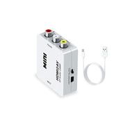 Mini composite HDMI ver RCA Audio Video CVBS Convertisseur adaptateur AV pour TV HD 1080p - Blanc