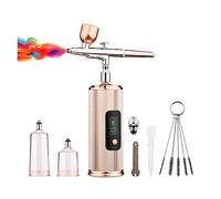 Mini compresseur d'air Kit Air-Brush Peinture Pistolet Aérographe for Nail Art Tatouage Artisanat Gâteau Contrôle Précis(Champagne-1)