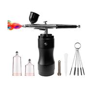 Mini compresseur d'air Kit Air-Brush Peinture Pistolet Aérographe for Nail Art Tatouage Artisanat Gâteau Contrôle Précis(Black-2)
