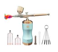 Mini compresseur d'air Kit Air-Brush Peinture Pistolet Aérographe for Nail Art Tatouage Artisanat Gâteau Contrôle Précis(Blue)