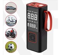 Mini-compresseur d'air numérique 3 en 1, 7,4/11,1 V, 80 W, 150 PSI, 30 l/min, Roll Fast, câble de voiture 12 V inclus, powerbank 3 x 2000 mAh, voiture, vélo, moto, ballons, affichage numérique, lampe
