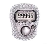 Mini compteur de bagues avec strass pour fitness, yoga et course à pied, compteur électronique réglable, portée de 0 à 9999 points, pas besoin de piles, design compact pour un transport facile (blanc)