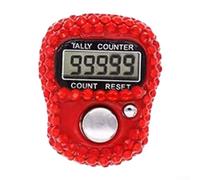 Mini compteur de bagues avec strass pour le fitness, le yoga et la course à pied, compteur électronique réglable porté par les doigts, gamme de 0 à 9999 points, pas besoin de piles, design compact
