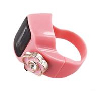 Mini compteur de doigts électronique avec affichage LED, fonction d'arrêt automatique, sangle réglable pour tricot, crochet, score sportif et utilisation en classe (rose)