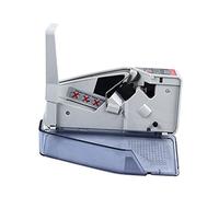 Mini compteuse de billets portable 600 billets/min avec fonction batch, compacte pour chargement/bureau, fonctionnement sur pile/secteur, avec étui en cuir (gris)