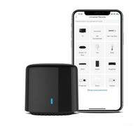 Mini concentrateur de contrôle IR WiFi noir de 5 cm avec mise à jour du micrologiciel dans le nuage, voix via pour Alexa Google Assistant pour faire fonctionner le ventilateur TV AC, intègre plus de