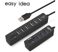 Mini Concentrateur USB 2.0 Multi-usb 2.0 Moyeu Répartiteur USB 3 Ports Avec TF Lecteur De Carte SD 6 Ports 2.0 Hab Adaptateur Pour Accessoires PC