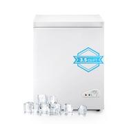 Mini congélateur coffre de 0,9 m³, petite porte supérieure avec 7 températures réglables, panier amovible, faible bruit pour maison, appartement, garage ouvert, cuisine - blanc
