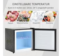 Mini Congélateur Homcom 35L avec 5 Niveaux de Température -14C à -24C Compact Anti-Glissement Noir