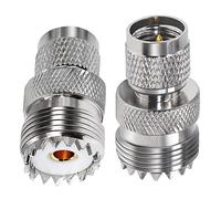 Mini connecteur coaxial UHF vers UHF TUOLNK Mini UHF mâle vers UHF PL259 adaptateur coaxial femelle pour Radio CB 2 pièces