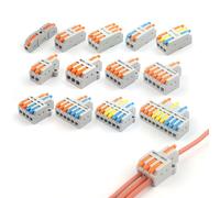 Mini connecteur de conducteur de fil rapide universel, Compact, 2/3 broches, bloc intercalaire, 1 entrée, sortie multiple, avec trou de fixation D2-4