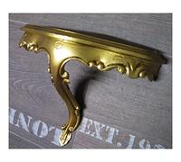 Mini console murale - Étagère murale - Console suspendue - Avec ornements - 23,5 x 10 x 18 cm - Style baroque - Vintage - Style shabby - Doré, Or et Argent Bicolore