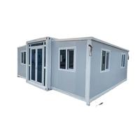 Mini conteneur pliable amovible préfabriqué à double aile 2-3 chambres, design moderne, portable, idéal pour un hébergement temporaire et des aventures en plein air
