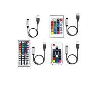 Mini contrôleur de bande lumineuse LED RVB couleur TV USB 3 touches, 17 touches, 24 touches, 44 touches, DC5V 12V