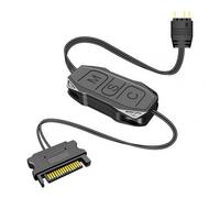 Mini Contrôleur Rgb Noir Argb Ar-1, Câble Rallongé, Large Compatibilité, 3 Broches Vers Sata Pin, Alimentation Électrique, Pour Boîtier De Ventilateur