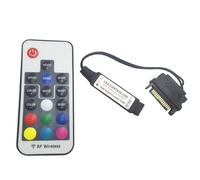 Mini contrôleur RVB DC12 V RF17 - Télécommande sans fil - Grand contrôleur RVB à 4 broches pour PC - Boîtier d'ordinateur - Éclairage LED 5050 (12 V 4 broches SATA)