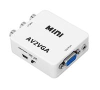 Mini Convertisseur Vidéo HD 1080P Adaptateur Vidéo TV AV vers VGA Câble de Données Plug and Play Fonction de Débruitage de Signal Stable Faible Consommation D'énergie Coque ABS