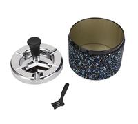 Mini Corbeille À Papiers De Bureau, Poubelle Compacte En Acier Inoxydable Avec Couvercle Amovible, Décoration Strass Blanche - Pratique Et Élégante, Parfaite Pour Maison, Voiture (Strass noirs)
