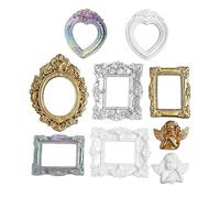 Mini Cornici Vintage - Set 9 Pezzi Antiche In Resina, Ideali Per Photo E Decorazioni | Perfette Per DIY, Casa, Progetti Creativi, Bricolage, Gioielli E L'organizzazione Di Picce Esposizione Di