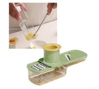 Mini coupe-ail multifonction avec récipient intégré, conçu pour trancher efficacement et réduire le désordre dans la préparation de l'ail et des légumes (blanc)