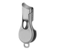 Mini Coupe-ongles Compact en Acier Inoxydable, Mâchoire Large | Bord Incliné, Mécanisme Anti-éclaboussures, pour Voyages, Ongles Incarnés, Hommes et Bureau