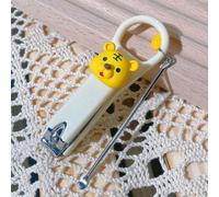 Mini Coupe-Ongles Tigre Mignon Pour Bébé,2 Pièces/Ensemble,Cuillère À Oreille,Pince Pliante,Outil De Manucure - Type Tiger Head Beige