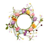 Mini couronne de printemps colorée pour bougie de Pâques, 26 cm, pour maison, porche, extérieur, intérieur, cuisine, porte, mur, table, armoire, cheminée