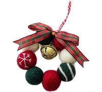 Mini couronne festive en feutre de laine avec cloches et nœud, faite à la main pour la décoration de Noël, guirlande personnalisable pour créer une ambiance saisonnière confortable (B/16 g)