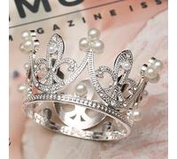 Mini Couronne Gâteau Topper Diadème Petits Cupcakes Couronne pour Baby Shower Anniversaire Mariage Noël Princesse Thème Fête Décorations Nouveau-Né Photo Prop Argent