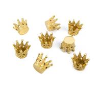 Mini couronnes décoratives or, 8 pièces: petites décorations de table mariage, baptême, communion, anniversaire, confettis pour cadeau, bricolage et fête, 2,5 cm