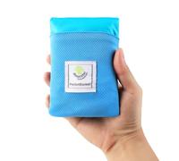 Mini Couverture de Pique-Nique de Poche - Natte de Plage ultra légère, 150 × 110 cm, en Nylon, Anti-Sable, Résistant à la Déchirure et à l'Usure, Idéal pour Voyages, Camping, Plage et Randonnée (Bleu)