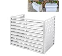 Mini couverture Split de climatiseur, Housse de protection extérieure for climatiseur en alliage d'aluminium, écran de confidentialité multicolore, plusieurs tailles(White 3 Sides,1.5p)