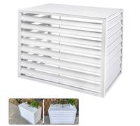 Mini couverture Split de climatiseur, Housse de protection extérieure for climatiseur en alliage d'aluminium, écran de confidentialité multicolore, plusieurs tailles(White 4 Side,3p)