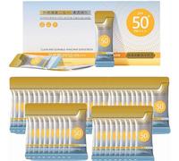 Mini crème solaire de voyage, protection solaire anti-âge en spray avec SPF 50+, crème solaire imperméable spécialement, crème solaire résistante à la transpiration et extra imperméable (50pack)